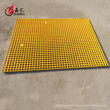 Placa de cubierta de drenaje de piso de panel de rejilla de plástico de fibra de vidrio amarilla
